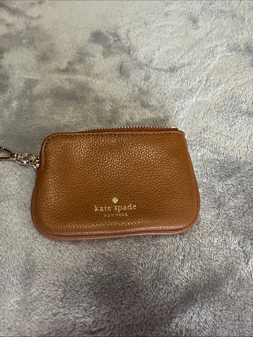 kate spade Brown Pebbled Leather Crossbody with Striped Strap